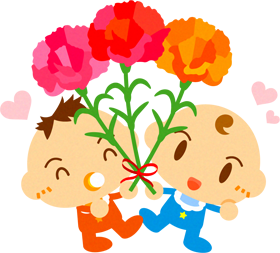 5月母の日とかわいい赤ちゃんイラスト/男の子