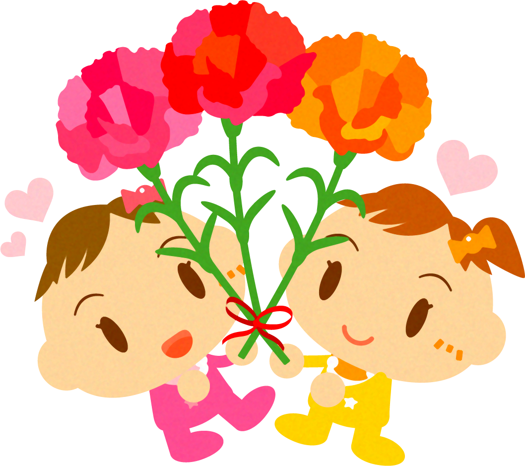 5月母の日とかわいい赤ちゃんイラスト/女の子