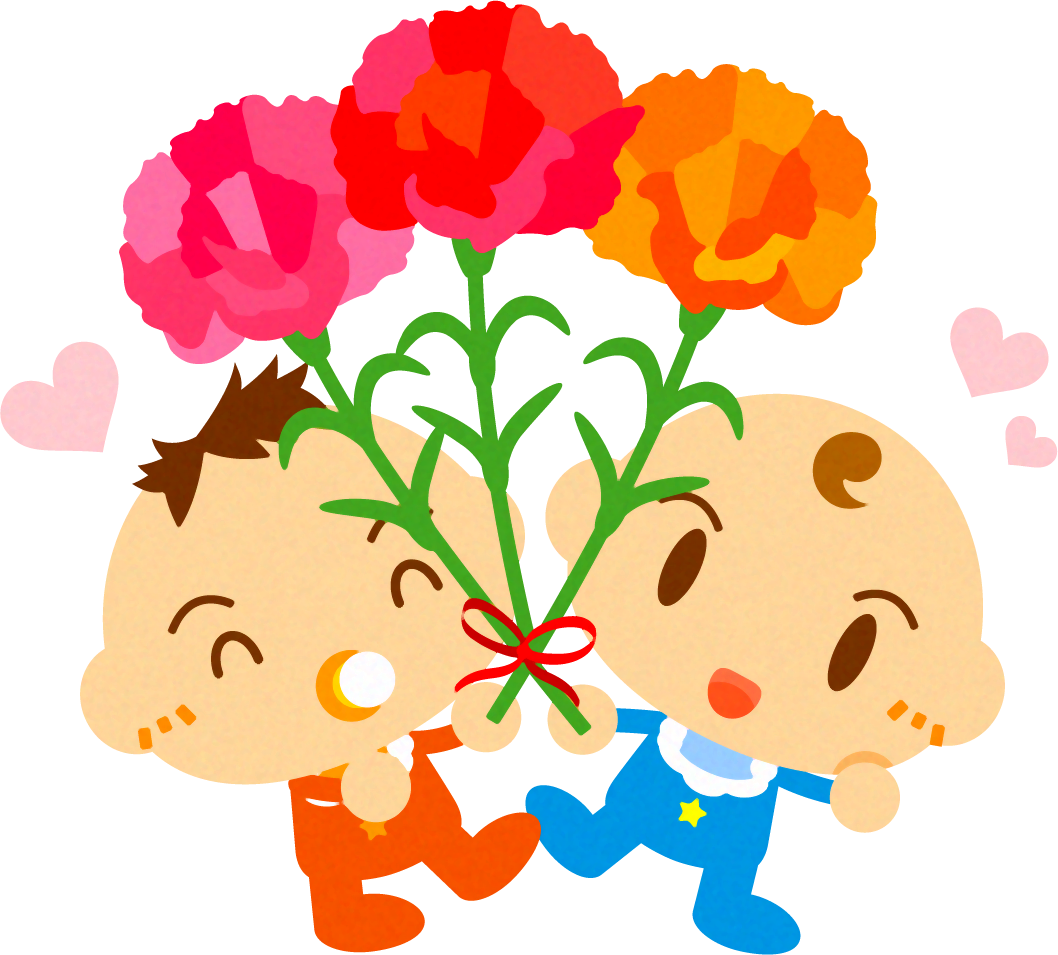 5月母の日とかわいい赤ちゃんイラスト/男の子