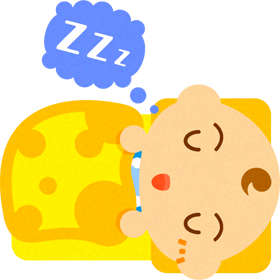 寝ているかわい赤ちゃんイラスト/男の子