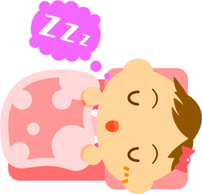 寝ているかわい赤ちゃんイラスト/女の子