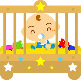 ベビーベットとかわいい赤ちゃんイラスト/男の子