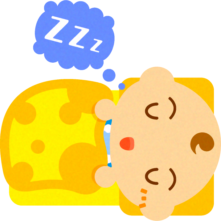 寝ているかわい赤ちゃんイラスト/男の子