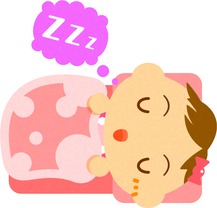 寝ているかわい赤ちゃんイラスト/女の子