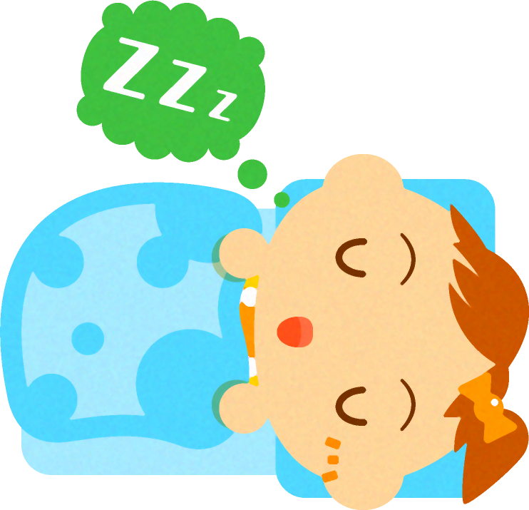 寝ているかわい赤ちゃんイラスト/女の子2