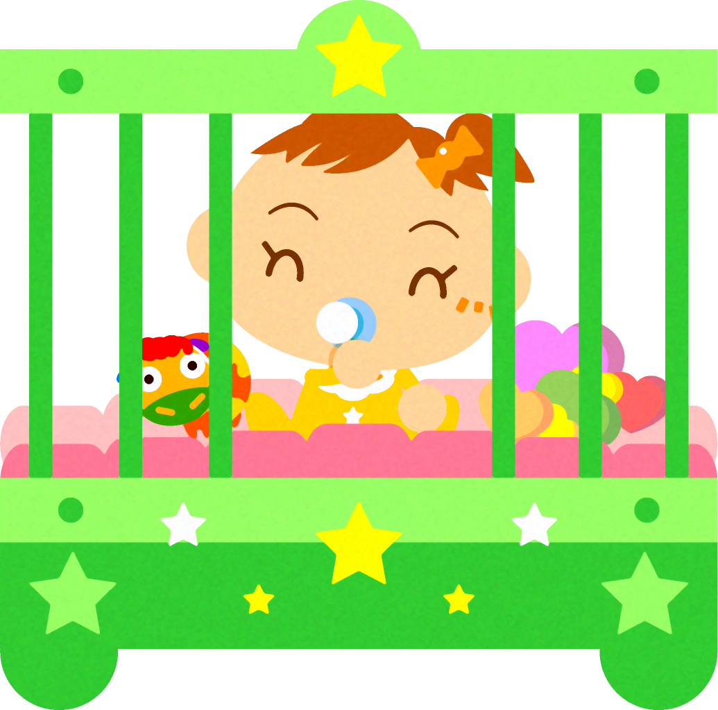 ベビーベットとかわいい赤ちゃんイラスト/女の子