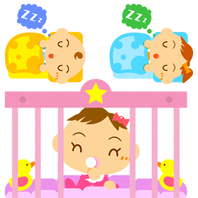 寝ているかわいい赤ちゃんイラスト