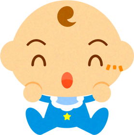 喜ぶかわいい赤ちゃんイラスト/男の子