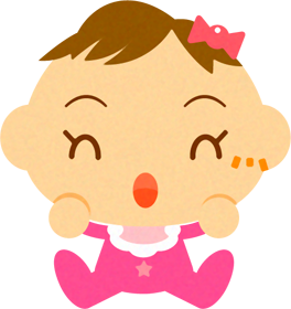 喜ぶかわいい赤ちゃんイラスト/女の子