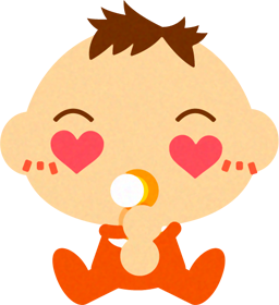 目がハートになっている、かわいい赤ちゃんイラスト/男の子2