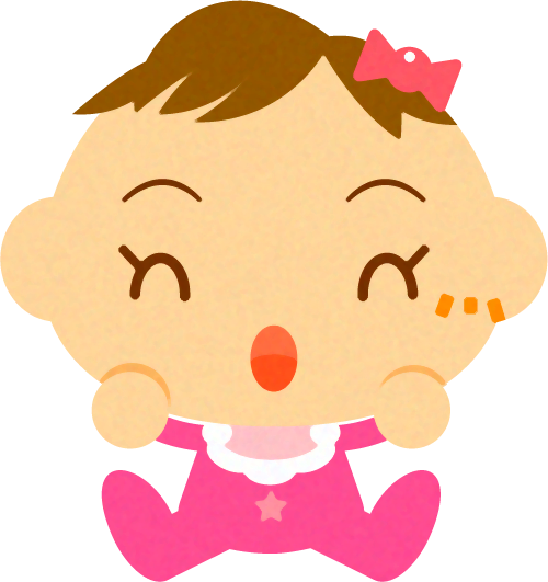 喜ぶかわいい赤ちゃんイラスト/女の子