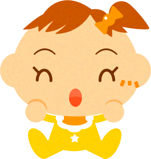 喜ぶかわいい赤ちゃんイラスト/女の子