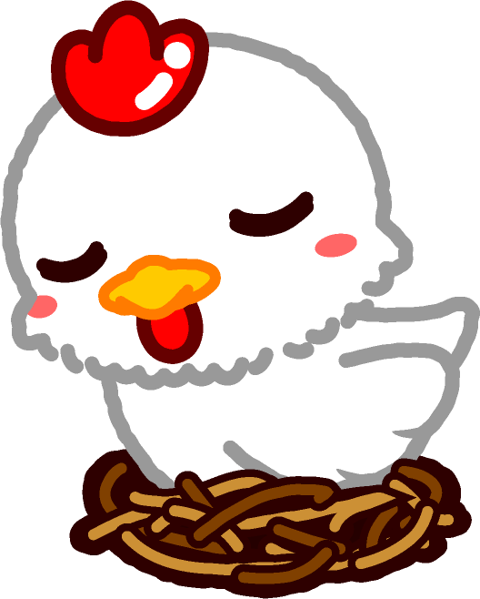 卵を温める鶏のイラスト