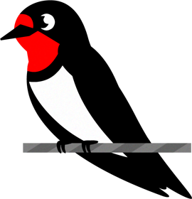 電線に留まるツバメのイラスト