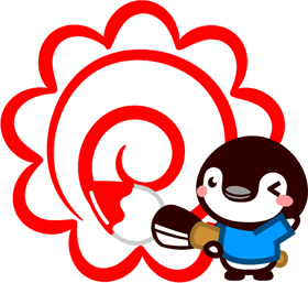 よくできましたを描くペンギンのイラスト