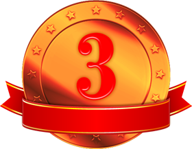 銅メダルとリボンイラスト