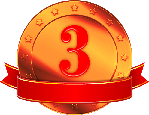 銅メダルとリボンイラスト