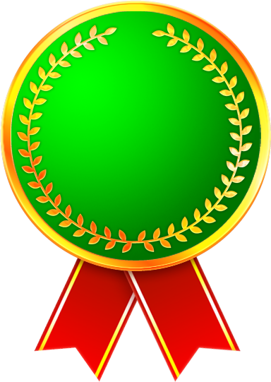 メダルとリボンイラスト/緑