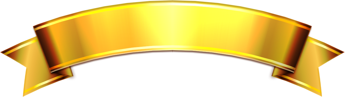 リボンイラスト（ゴールド/アーチ）