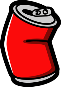 ジュースの空き缶のイラスト