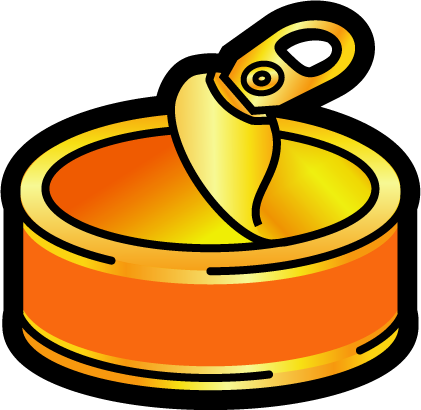 缶詰の空き缶のイラスト