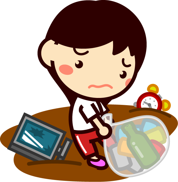 清掃活動をする子供イラスト/女の子