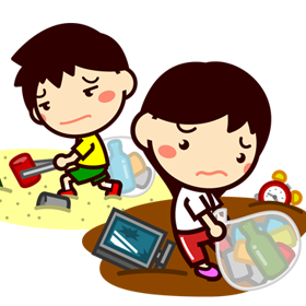 ゴミ掃除のイラスト