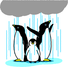 南極のペンギンが絶滅の危機イラスト