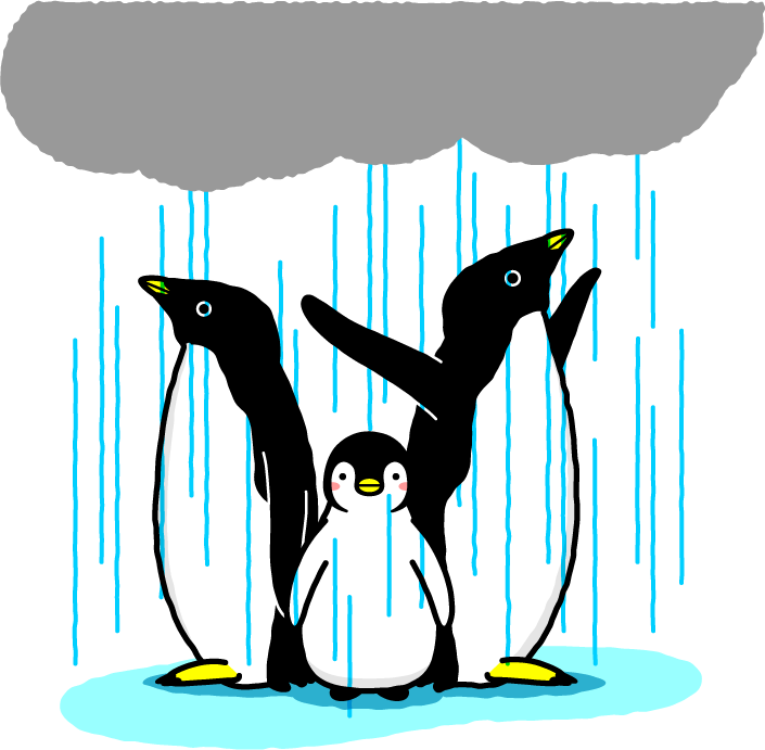 南極のペンギンが絶滅の危機イラスト