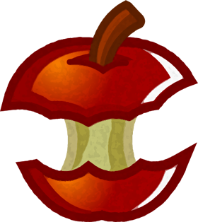 リンゴの芯イラスト