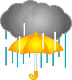 雨雲と傘のイラスト