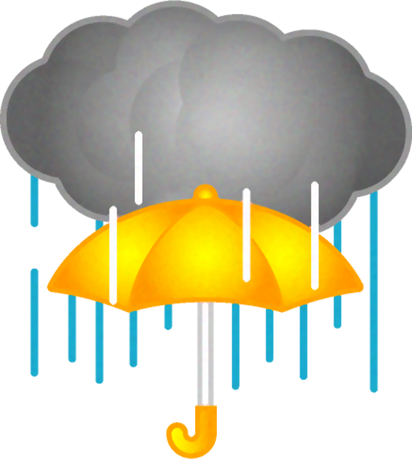 雨雲と傘のイラスト