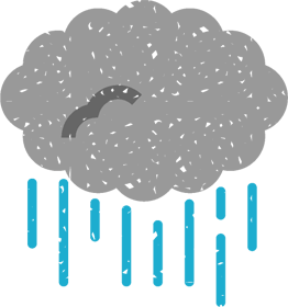 雨イラスト/雨雲から雨が降る