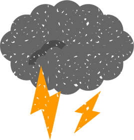 雷イラスト/雲から雷が落ちる