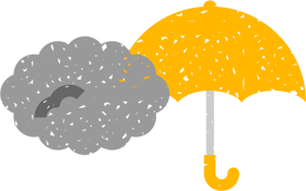 曇り時々雨のイラスト