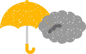 雨時々曇りのイラスト