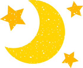 夜の晴れイラスト/三日月と星