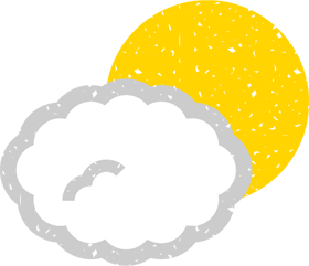 曇り時々晴れのイラスト/夜