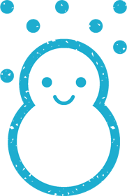 雪イラスト/雪だるまと雪が降る