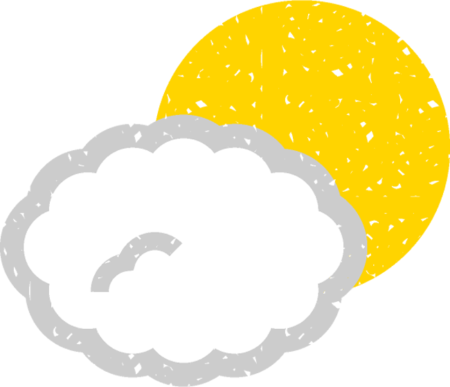 曇り時々晴れのイラスト/夜