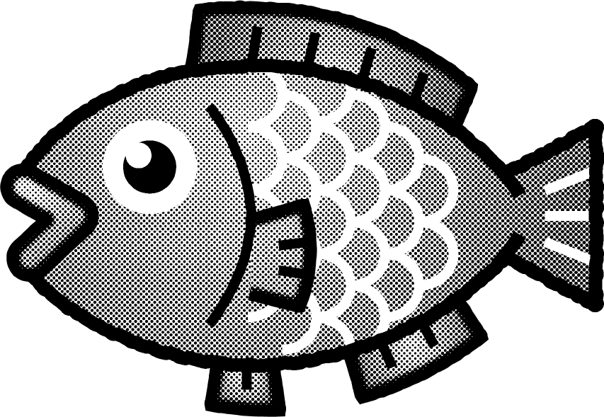 魚のイラスト/モノクロ