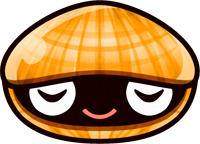 貝のイラスト/目を瞑る