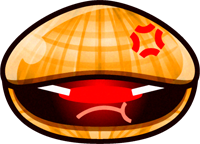 貝のイラスト/怒る