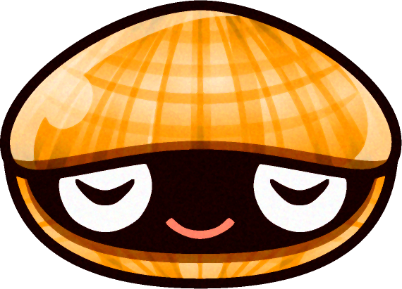 貝のイラスト/目を瞑る