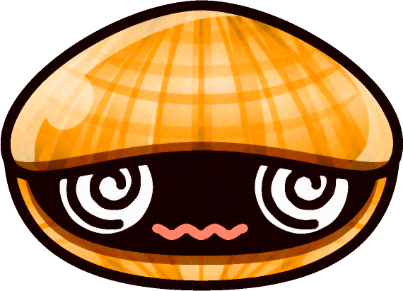 貝のイラスト/目が回る