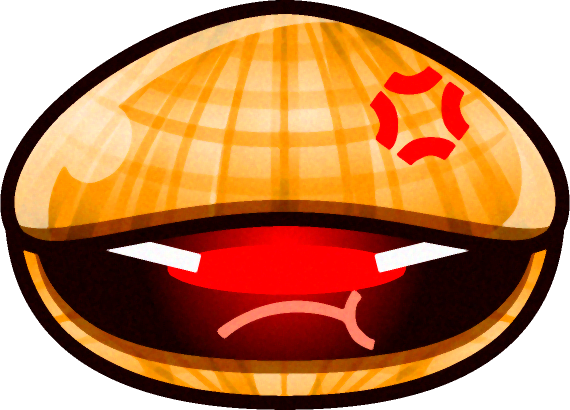 貝のイラスト/怒る