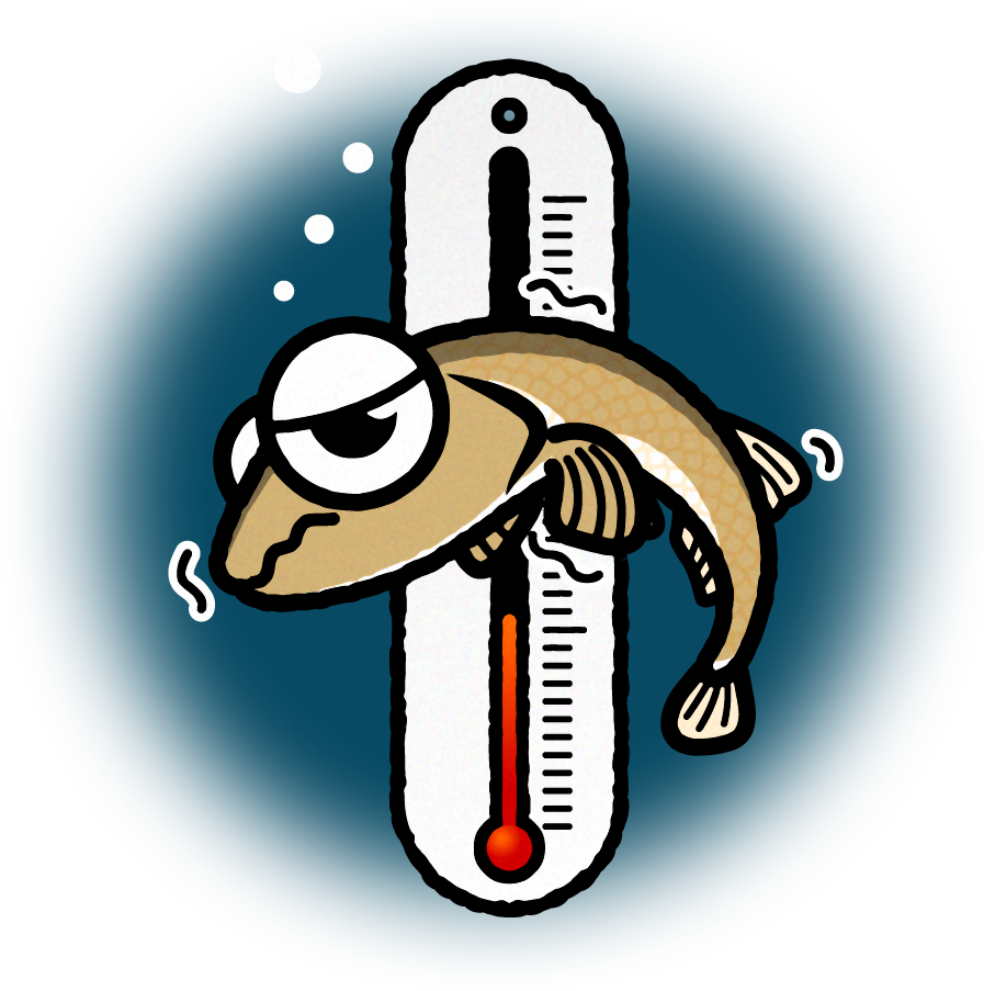 寒いのは苦手なメダカのイラスト