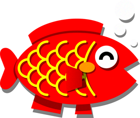 赤色の魚イラスト
