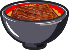 輪で秋刀魚を焼くネコのイラスト鰻重イラスト