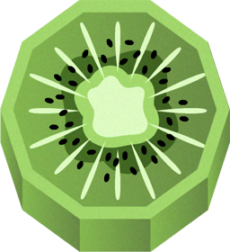 切ったキューウィフルーツのイラスト